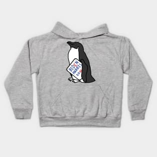 Penguin with Biden Harris 2024 Sign Kids Hoodie